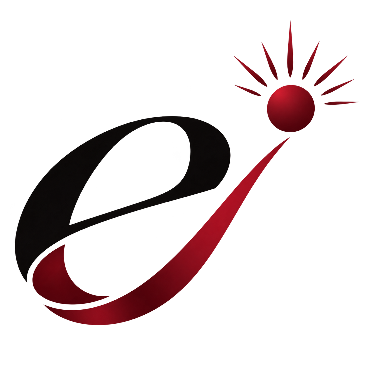 Egyphoria’s signature e icon with a burgundy rising sun
